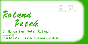 roland petek business card